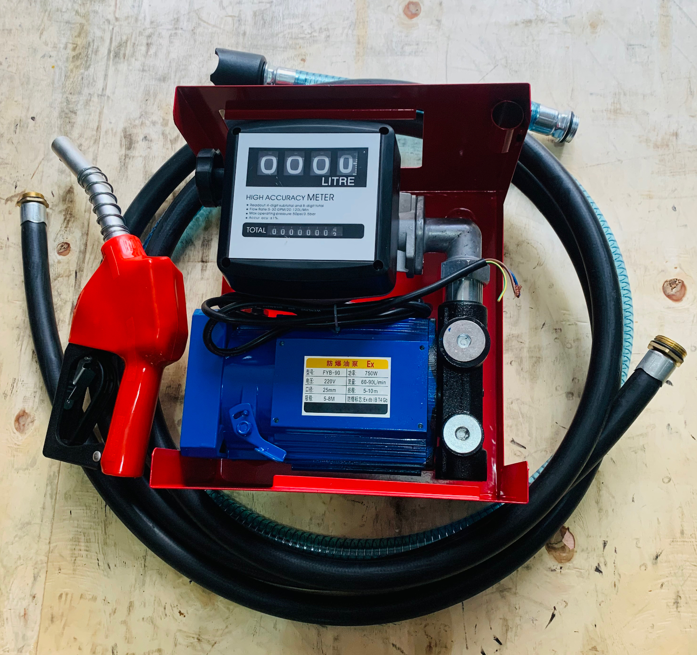 Kit para gasolina o diésel, eléctrica de 110V 550W-70L/Min con medidor y dispensador automático